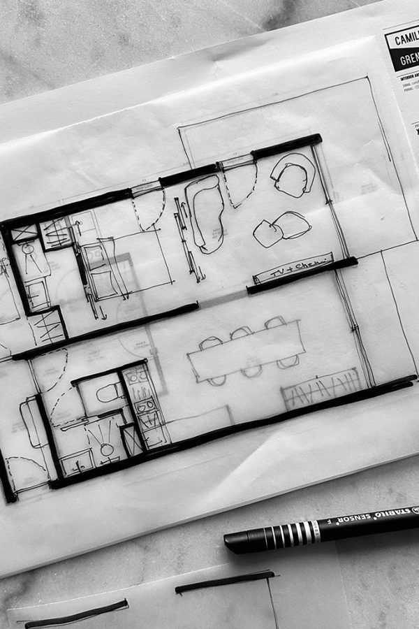 Plan de studio conçu par Camille Grenier, spécialiste en architecture d’intérieur
